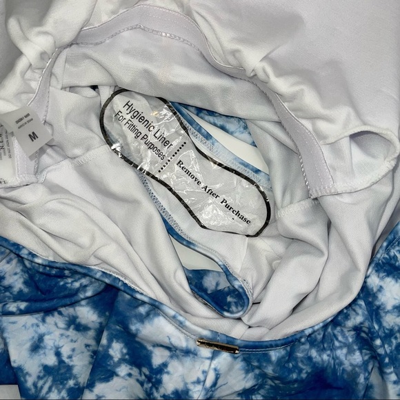 NEW Nicole Miller One Piece Cold Shoulder Ruffle Tie Dye Swimsuit M - Picture 15 of 17